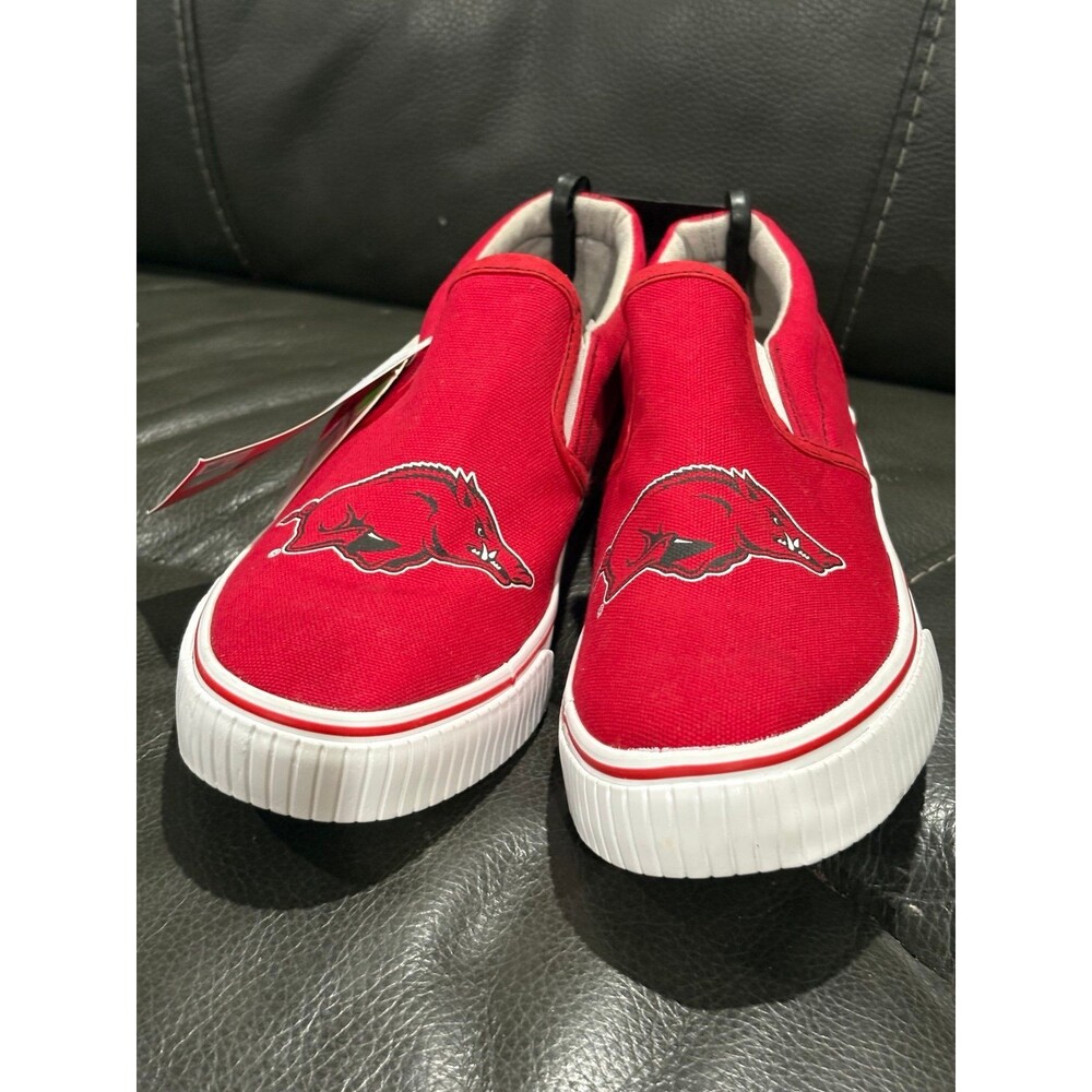 Arkansas Razorbacks Canvas Slip-On Shoes | Men’s Size 9 | NEW | AB10563881